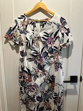 Gerry Weber White Shift Dress with Navy Floral Print